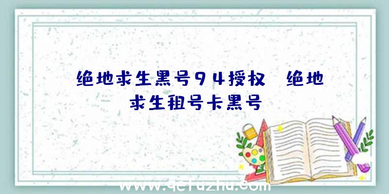 「绝地求生黑号94授权」|绝地求生租号卡黑号